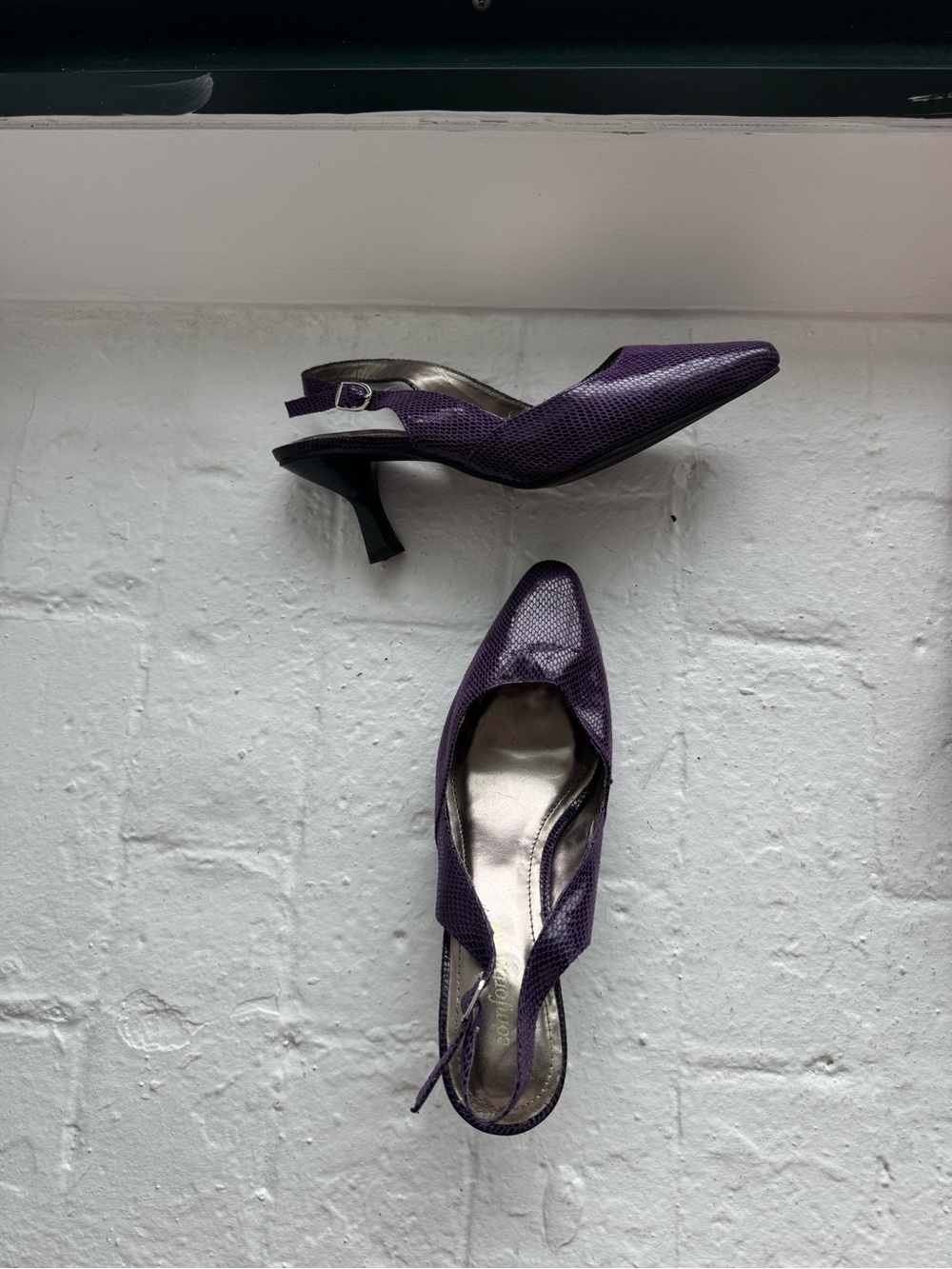 Purple Slingback Pointed-Toe Heels
